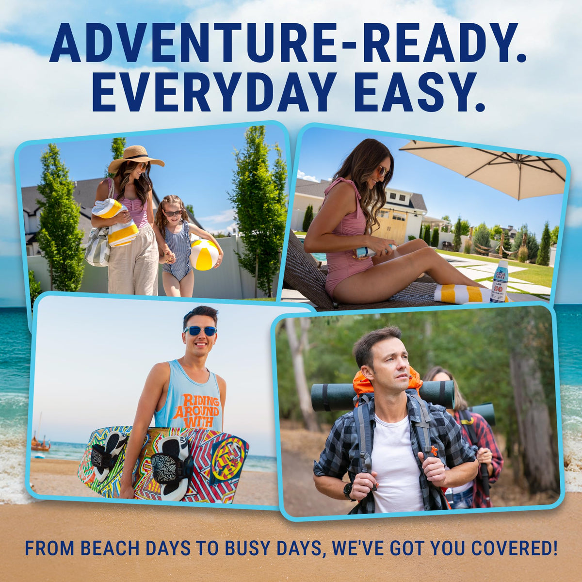 Coral Isles sunscreen spray dispensing action for easy application.