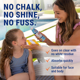 Coral Isles fast-absorbing formula leaves no white residue on skin.