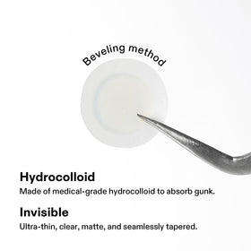 Cordiale Centella patches applied on the face near the chin for calm hydration.