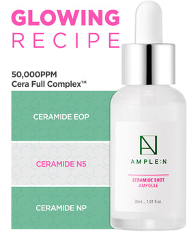 CORÉANA AMPLE:N serum texture swatch highlights fast-absorbing, non-greasy hydration.