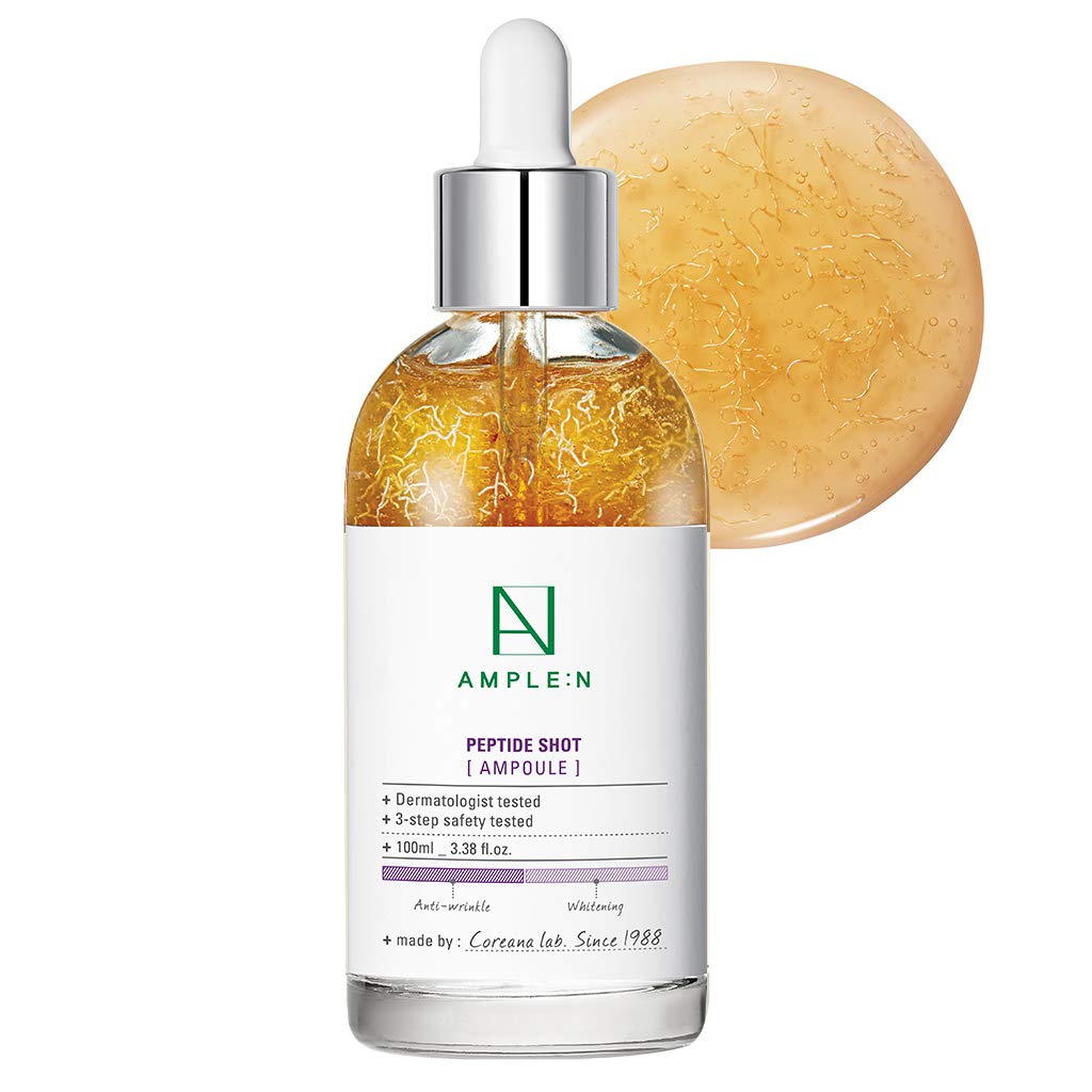 Coreana AMPLE:N Peptide Shot Ampoule bottle, premium packaging and hydration support.