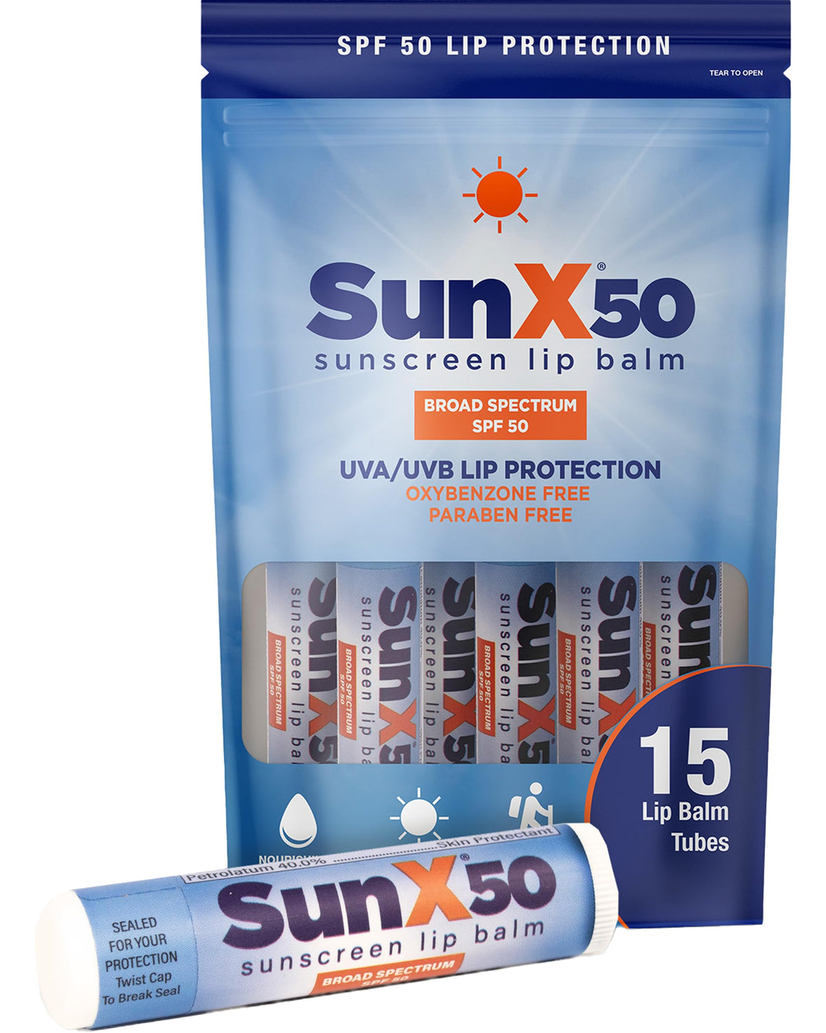 CoreTex Sun X 50 lip balm SPF 50 tube for dependable lip protection