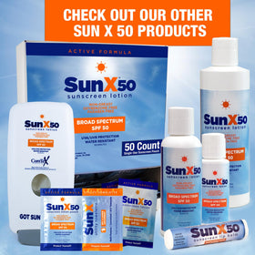 CoreTex Sun X 50 outdoor activity use showcasing travel-friendly SPF packets.
