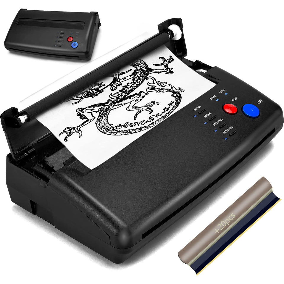 CORIEOSD Tattoo Transfer Machine front view for efficient studio workflow.