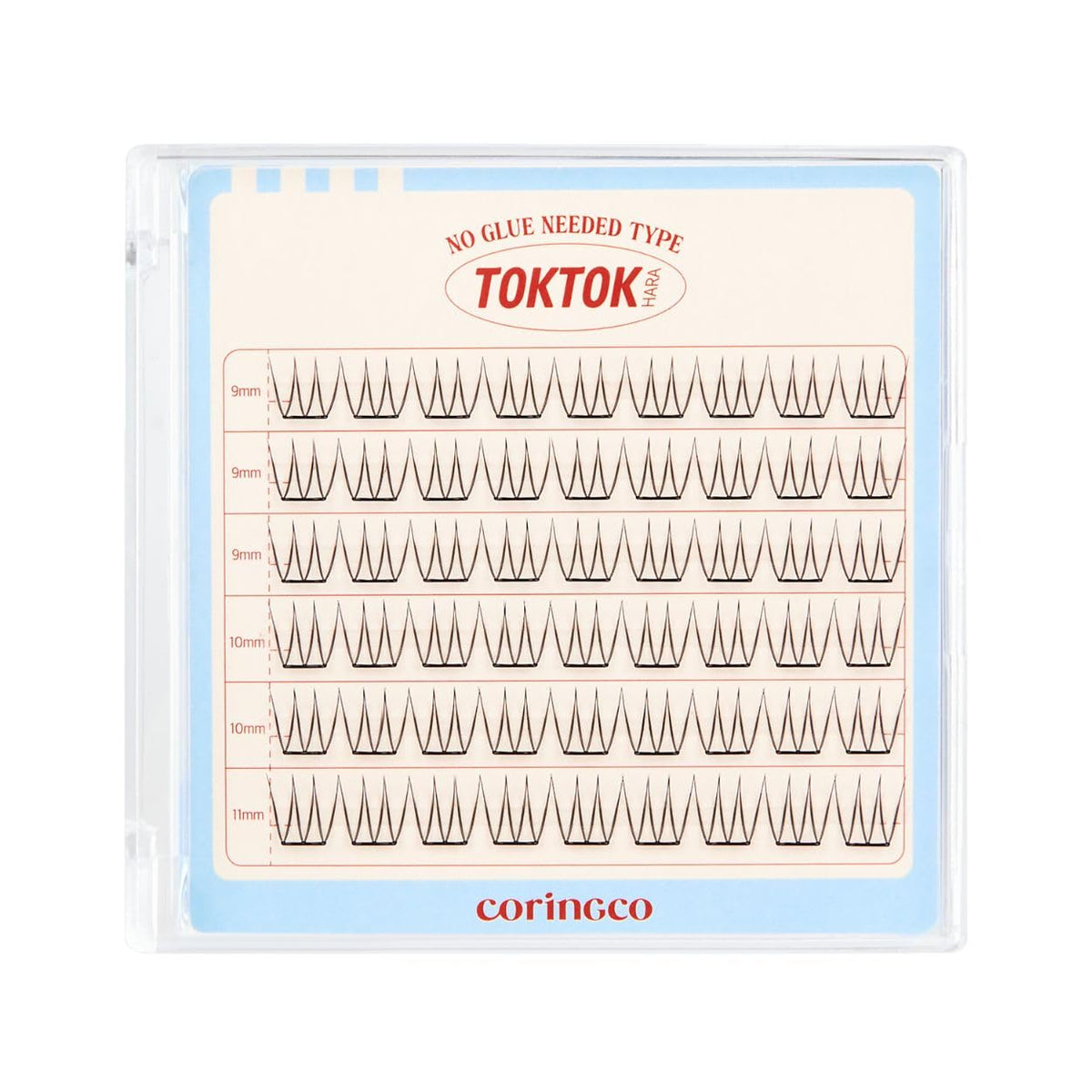 Coringco Toktok Hara Cherry Coke lashes offer bold look with no glue.