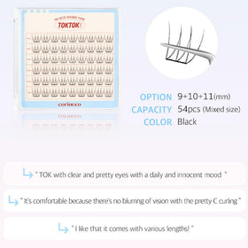 Coringco Toktok Hara Sharp design lashes for natural to dramatic finish.