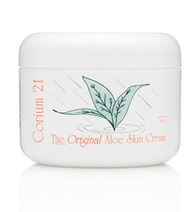 Corium 21 fragrance-free aloe cream bottle delivering gentle hydration for sensitive skin.