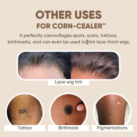CORN-CEALER chestnut shade matches melanin-rich skin tones for a natural look.