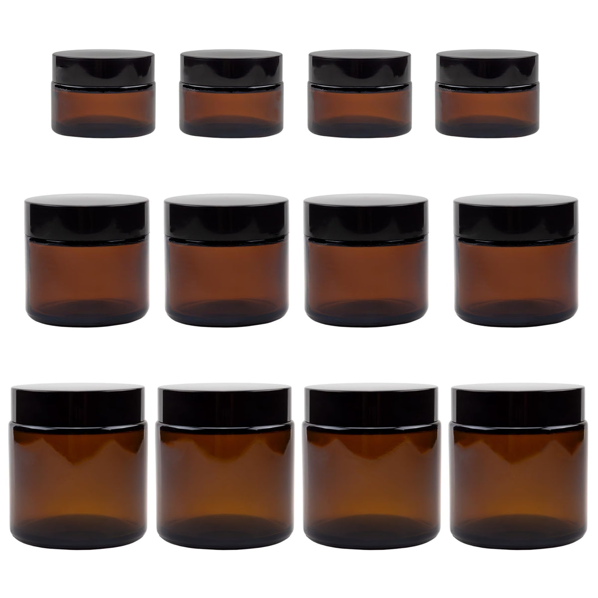 Cornucopia Brands 1oz amber glass jar with straight sides, ideal for travel-size cosmetics.