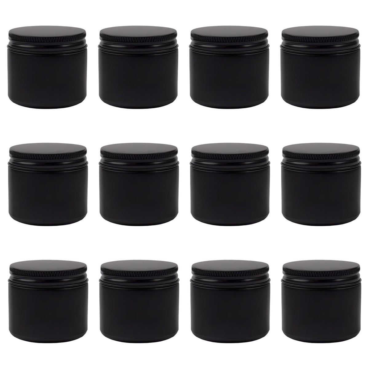 Cornucopia Brands 2oz black coated glass jar with lids for DIY cosmetics