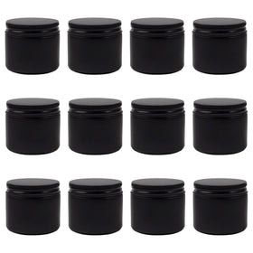 Cornucopia Brands 2oz black coated glass jar with lids for DIY cosmetics