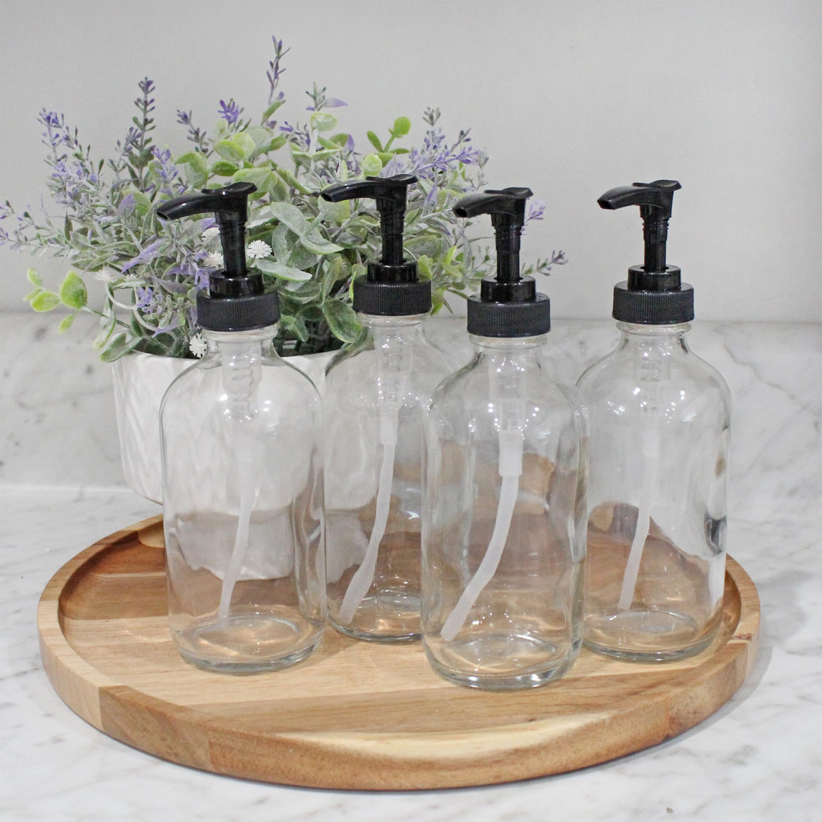 Cornucopia Brands 4-pack pumps offer secure, lockable tops for travel and storage