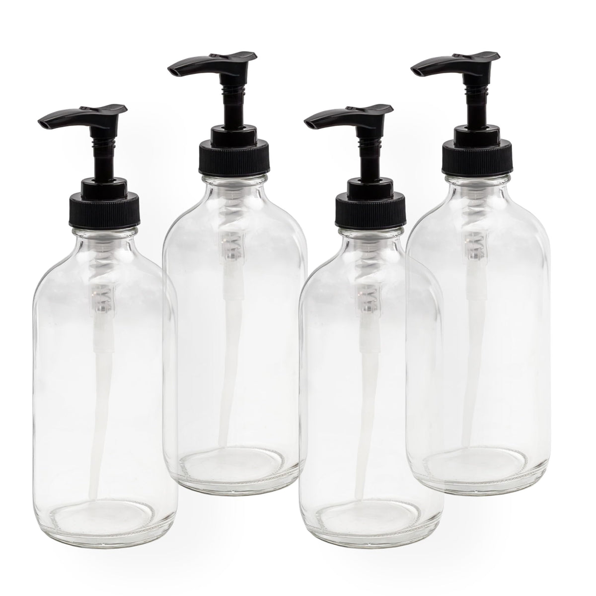 Cornucopia Brands 8oz clear glass bottle with pump for essential oils and blends