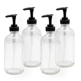 Cornucopia Brands 8oz clear glass bottle with pump for essential oils and blends