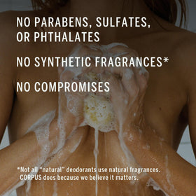 Corpus Nº Green Body Wash in a shower scene demonstrates cleansing