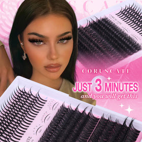 CORUSCATE 280pcs cluster lashes for versatile DIY styling.