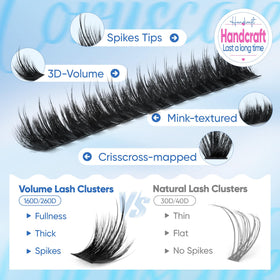 CORUSCATE upgraded fiber lashes for a true-hairy look with thickness.