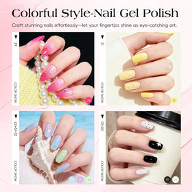 COSCELIA 25-color gel polish set for versatile nail art and long-lasting color.