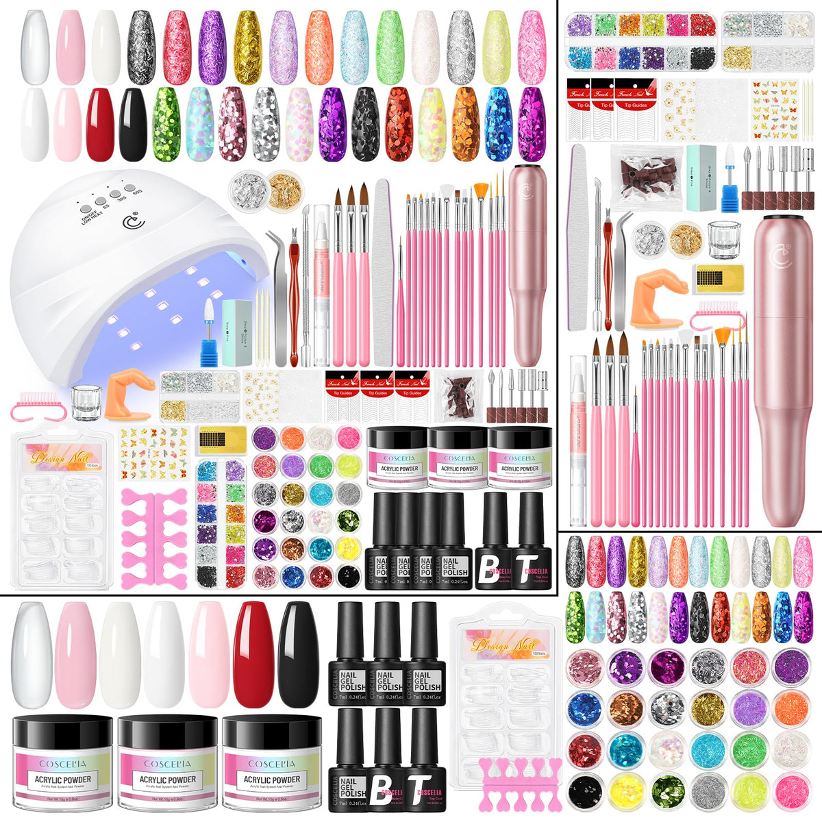 COSCELIA acrylic nail kit full set for at-home professional-looking nails