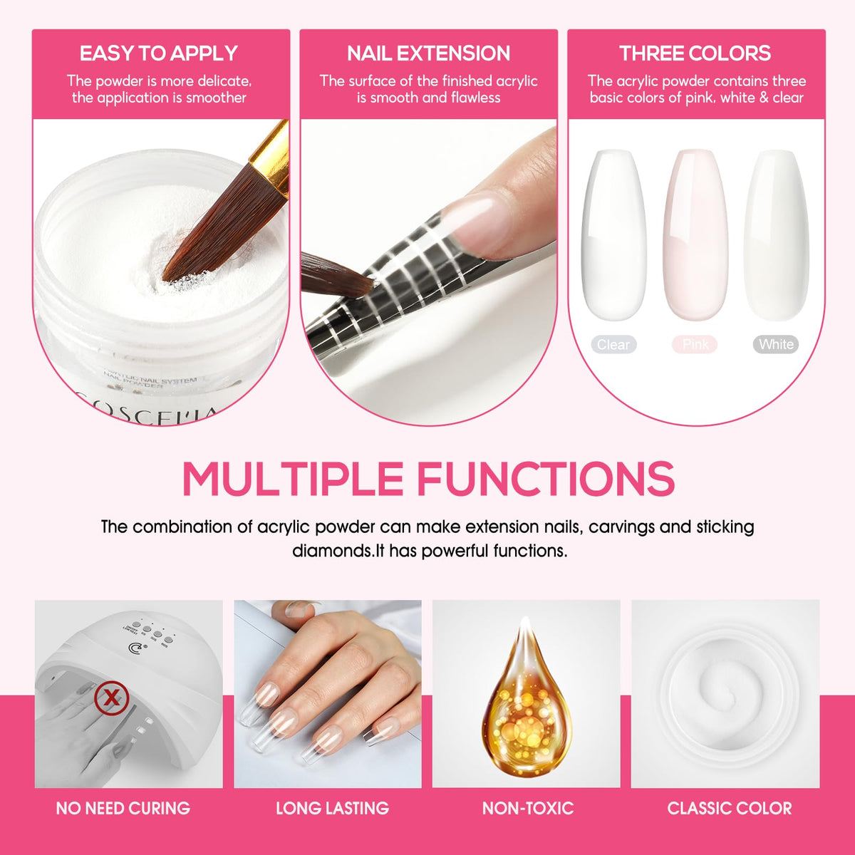 Coscelia false nail tips starter for quick, seamless extension