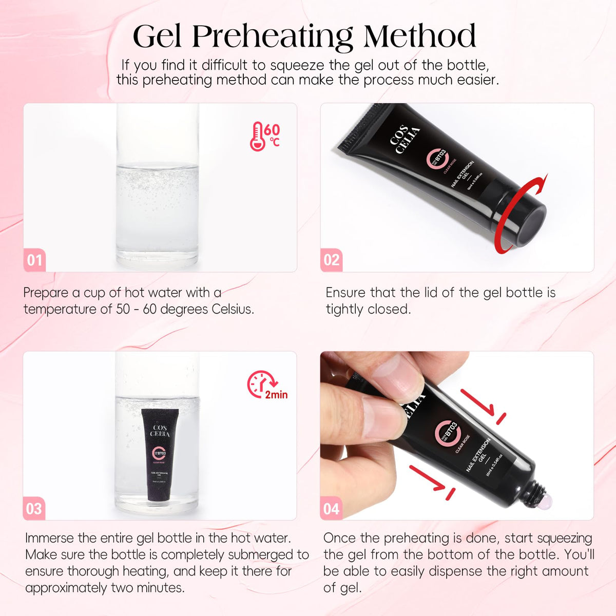 COSCELIA poly nail gel forms for precise nail extensions.