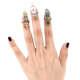 CosCosX knuckle ring shines with crystal accents and adjustable fit.