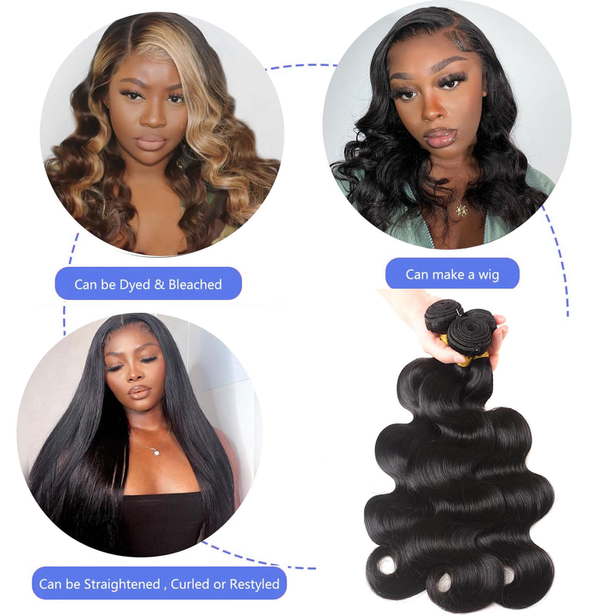 Coshgirl body wave bundles 16 inch full, silky weave with smooth ends.