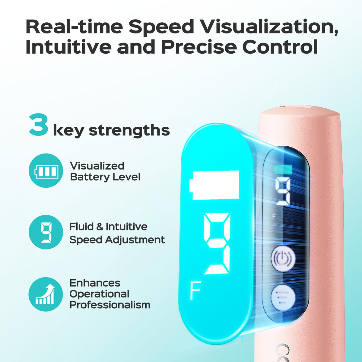 COSLUS C52 reaches up to 20,000 RPM for efficient gel and acrylic work.