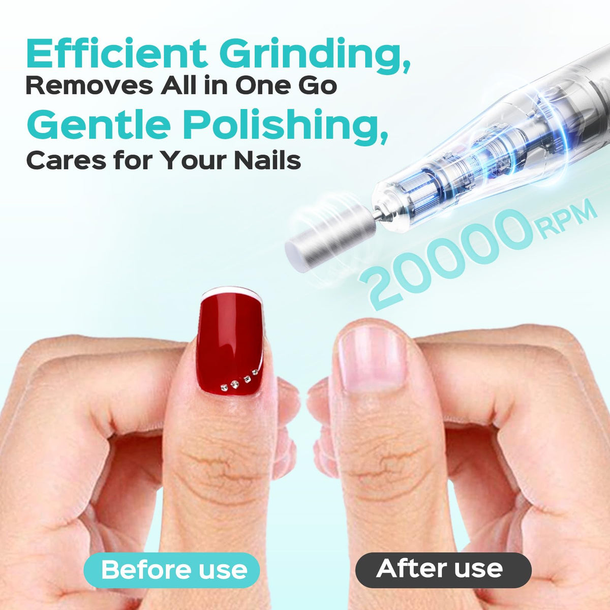 COSLUS C52 offers 9-speed settings for precise nail care tailored to each task.