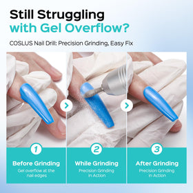 COSLUS E50 stepless speed with LED readout supports precise cuticle care