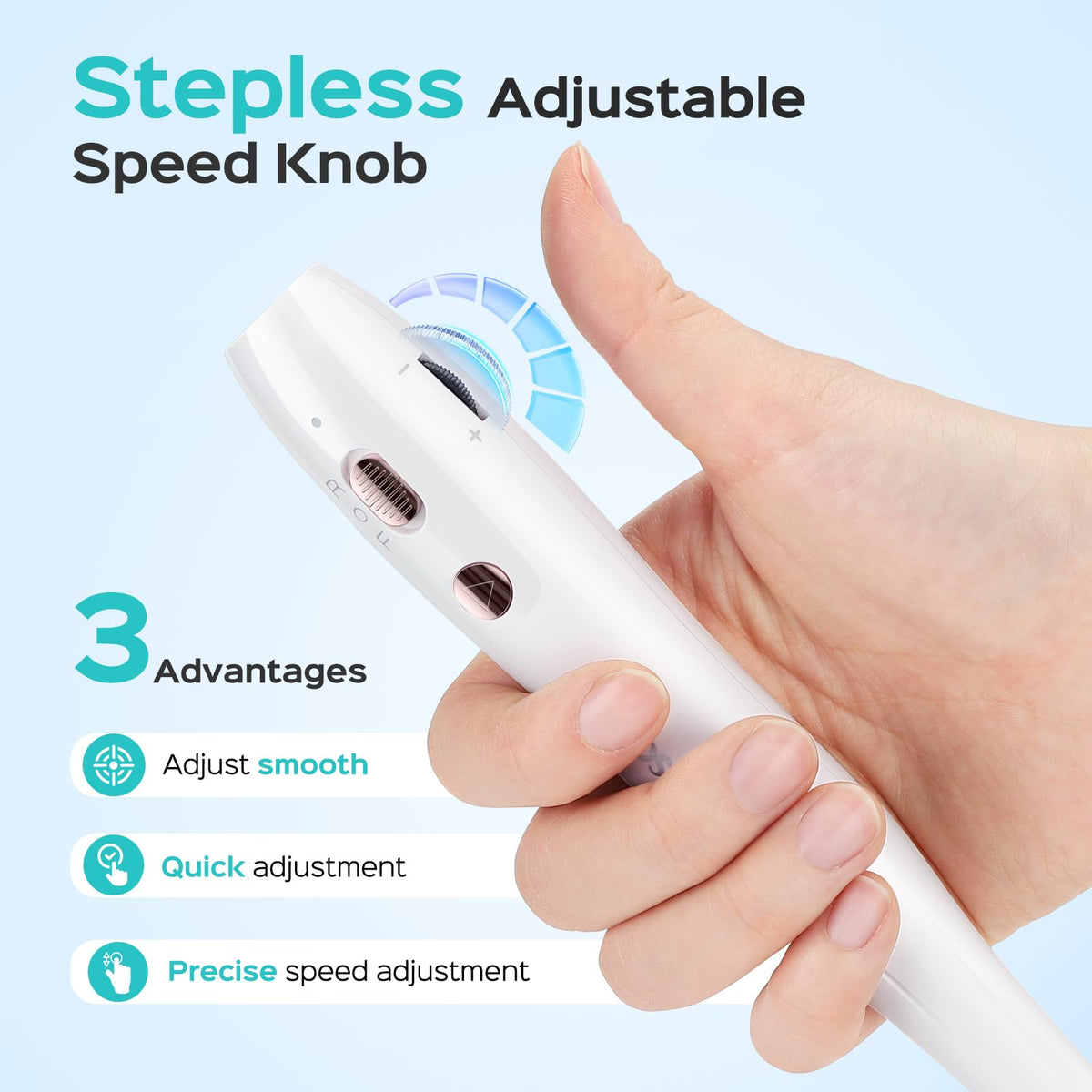 COSLUS ergonomic grip for comfortable one-handed manicure sessions