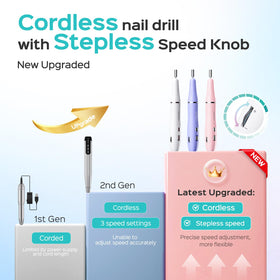COSLUS nail drill stepless knob enables precise speed control for nails