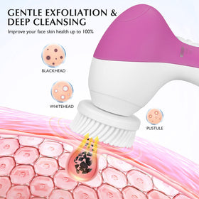 COSLUS rotating massage head for gentle exfoliation and improved skin feel.