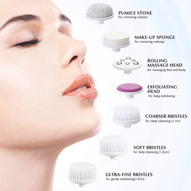 COSLUS silicone brush head offers gentle cleansing for sensitive skin.
