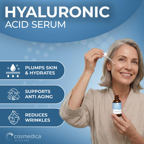 Cosmedica Hyaluronic Acid Serum dropper for precise daily dosing
