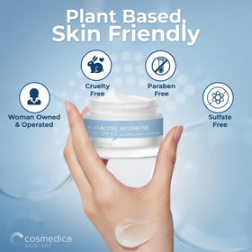 Cosmedica Hydrating Night Cream shown in evening routine setup for gentle care.