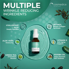 Cosmedica Skincare retinol serum packaging box for easy travel