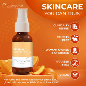 Cosmedica Vitamin C Serum routine for morning and night glow