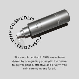  COSMEDIX Benefit Balance Toner bottle with dewy skin glow in background
