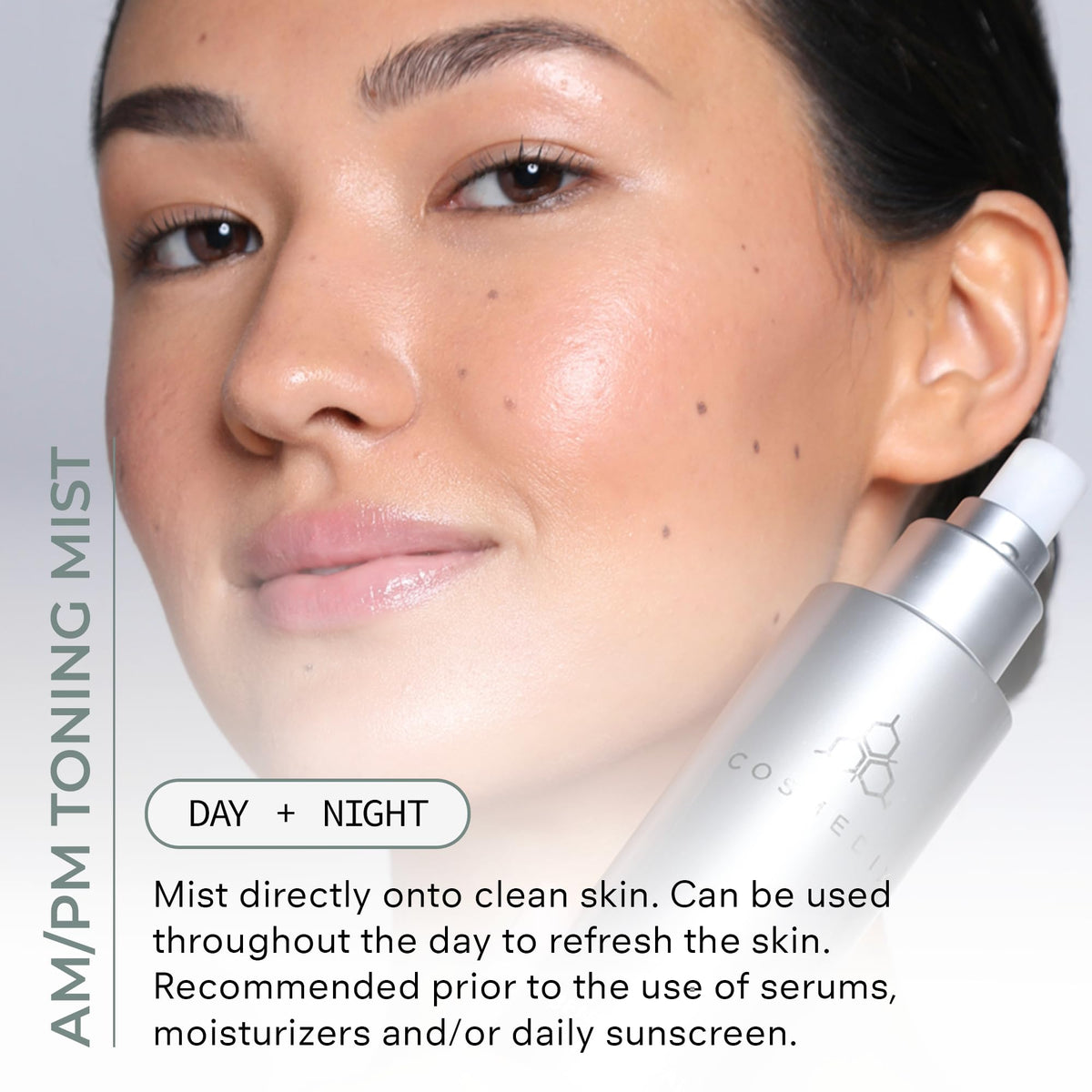 In-use COSMEDIX Benefit Balance Toner delivering a light refresh