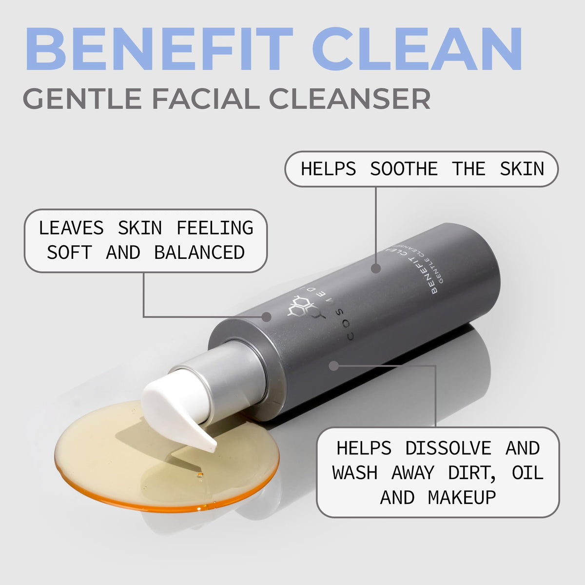 COSMEDIX Benefit Clean hand lather demonstrates makeup removal and soothing hydration
