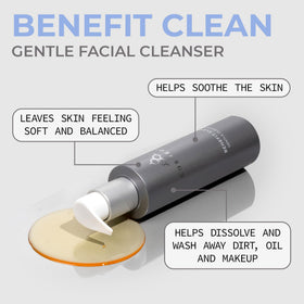 COSMEDIX Benefit Clean hand lather demonstrates makeup removal and soothing hydration