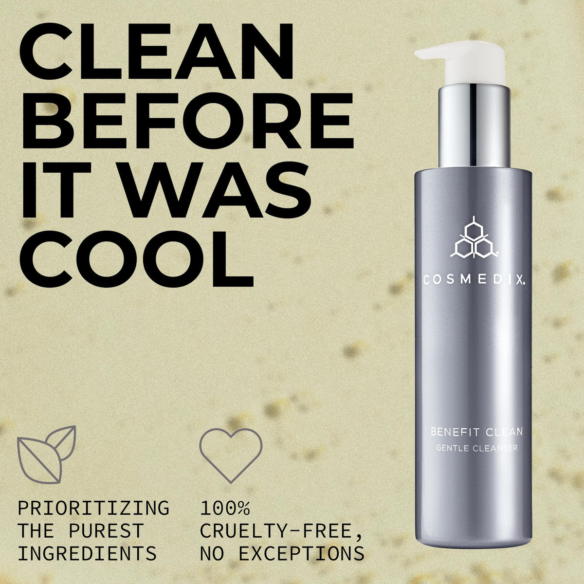 COSMEDIX Benefit Clean portrait of hydrated, balanced skin after cleansing