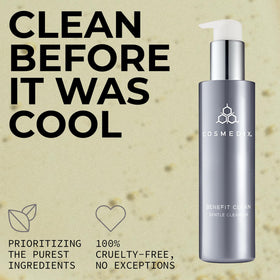 COSMEDIX Benefit Clean portrait of hydrated, balanced skin after cleansing