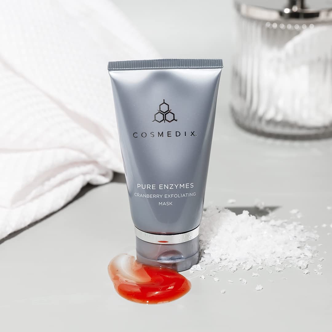 COSMEDIX Pure Enzymes Cranberry Mask application in spa-like routine context