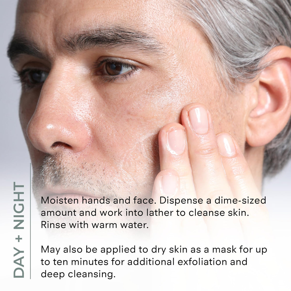 COSMEDIX Purity Clean foam on hand, demonstrating soft daily cleansing.