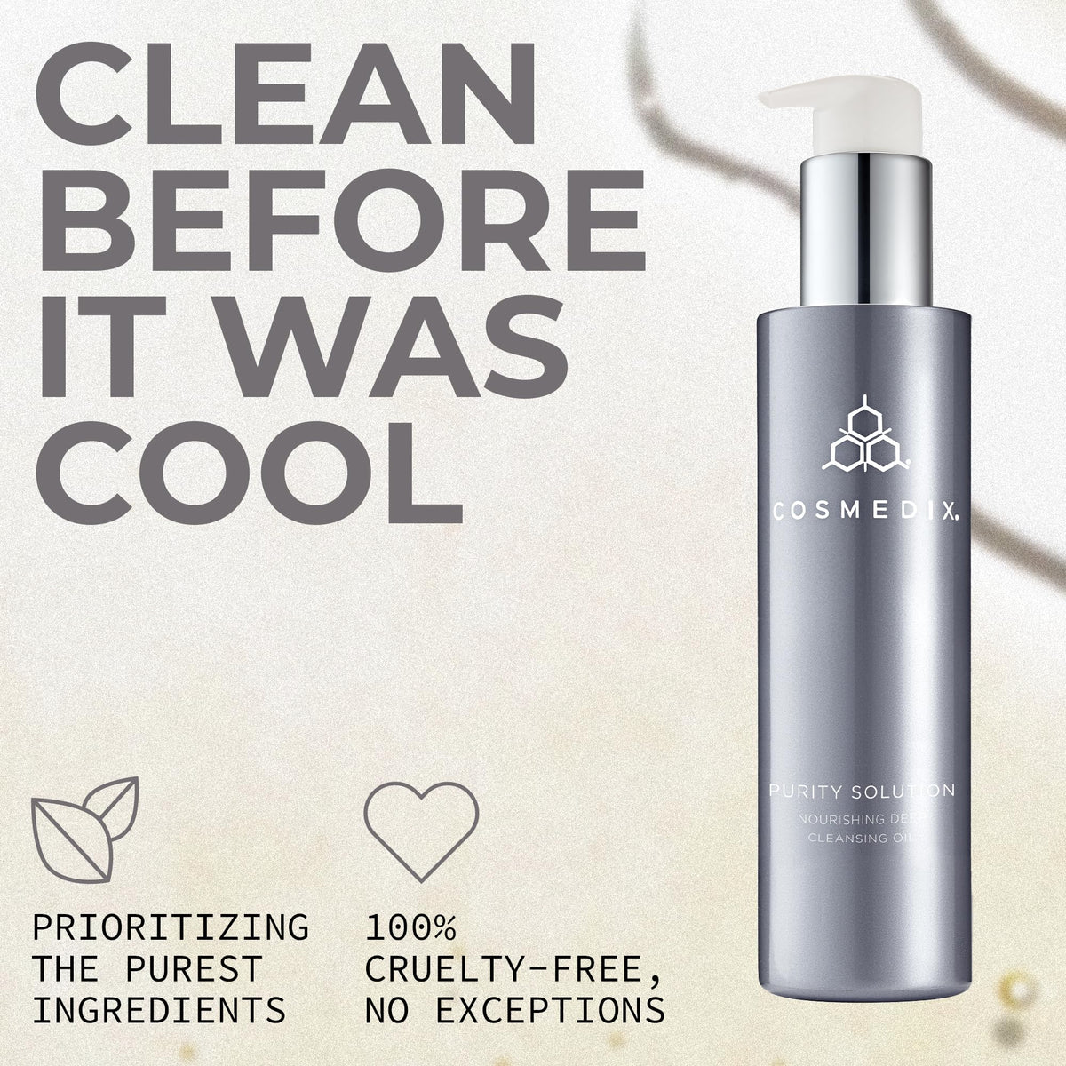CosMedix Purity Solution cleansing oil for night routine, leaving skin refreshed.