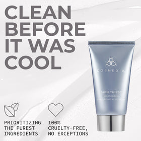 COSMEDIX Skin Thirst makeup-primer use demonstrates a refined base for makeup.