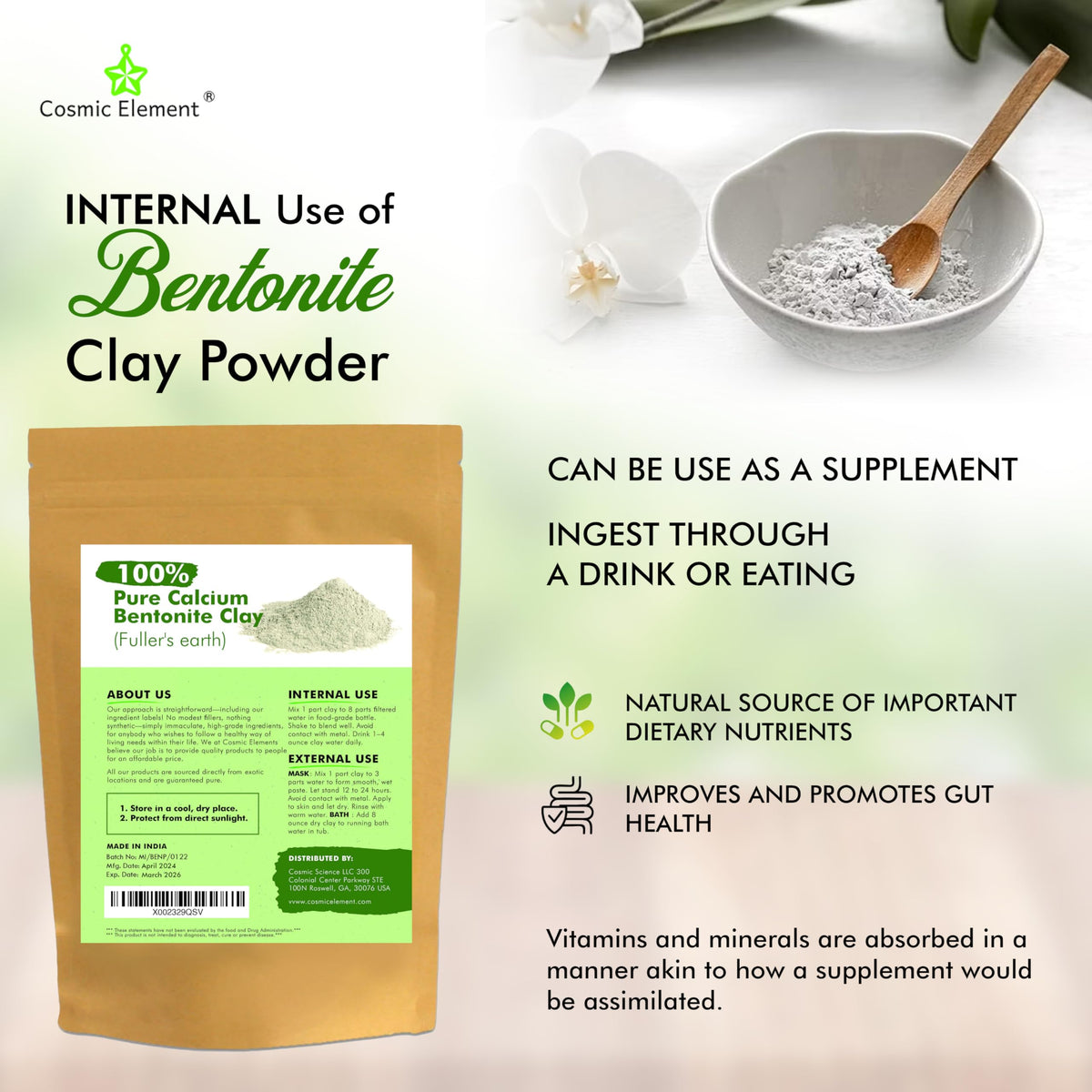 Cosmic Element clay powder being mixed for a facial mask