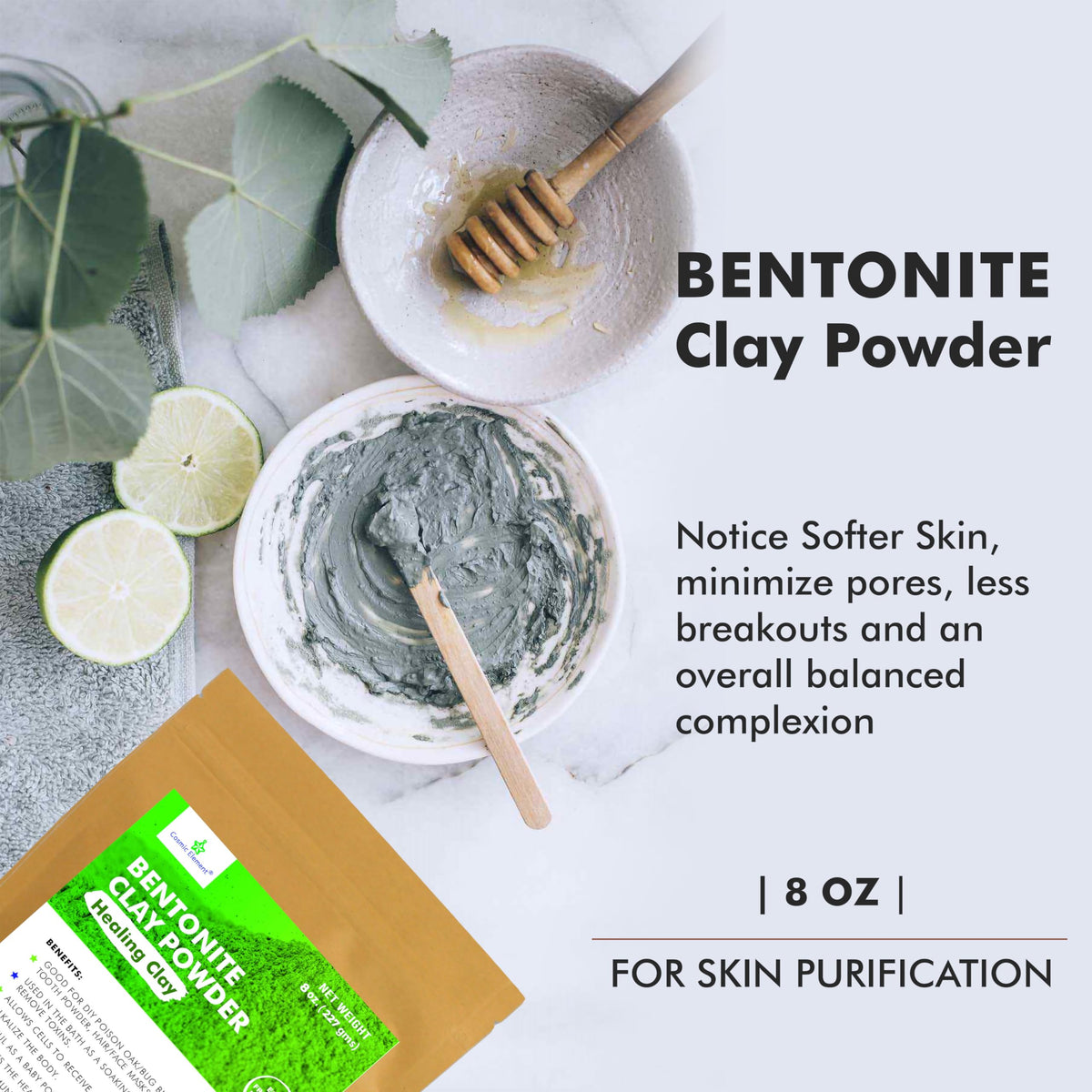 Cosmic Element vegan food-grade clay powder close-up
